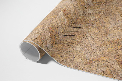 Tapis vinyle rectangulaire Parquet à chevrons en bois vintage