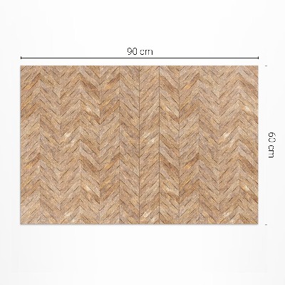 Tapis vinyle rectangulaire Parquet à chevrons en bois vintage