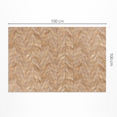 Tapis vinyle rectangulaire Parquet à chevrons en bois vintage