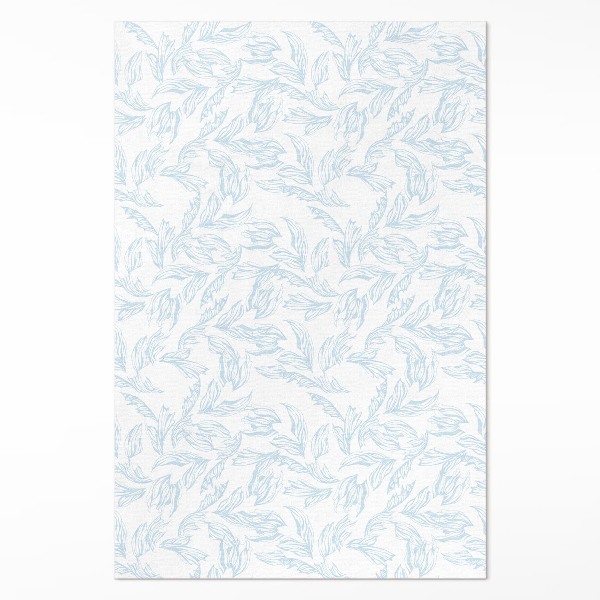 Tapis vinyle rectangulaire Croquis de feuilles vintage élégantes