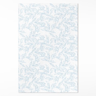 Tapis vinyle rectangulaire Croquis de feuilles vintage élégantes