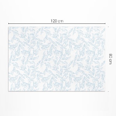 Tapis vinyle rectangulaire Croquis de feuilles vintage élégantes