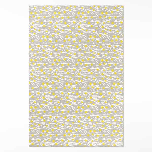 Tapis vinyle rectangulaire Prairie de fleurs sauvages avec de petites fleurs bohèmes