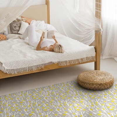 Tapis vinyle rectangulaire Prairie de fleurs sauvages avec de petites fleurs bohèmes