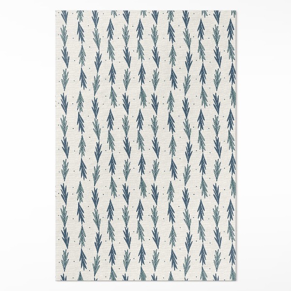 Tapis vinyle rectangulaire Motif bohème décoratif à petites feuilles