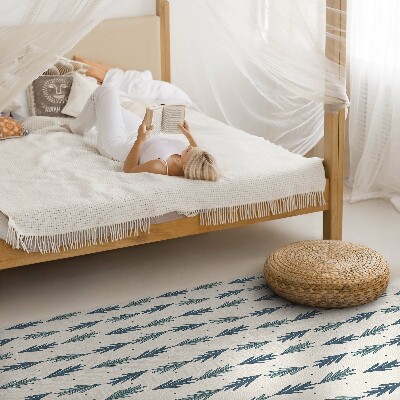 Tapis vinyle rectangulaire Motif bohème décoratif à petites feuilles