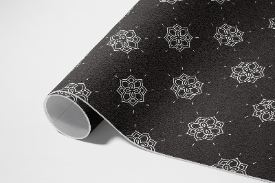 Tapis vinyle rectangulaire Motif régulier de fleurs linéaires
