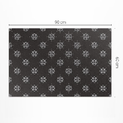 Tapis vinyle rectangulaire Motif régulier de fleurs linéaires