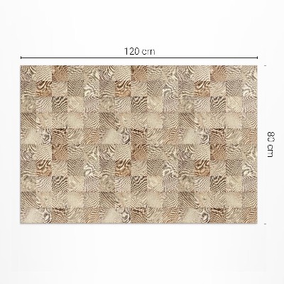 Tapis vinyle Mosaïque de cernes d'arbres en carrés de bois