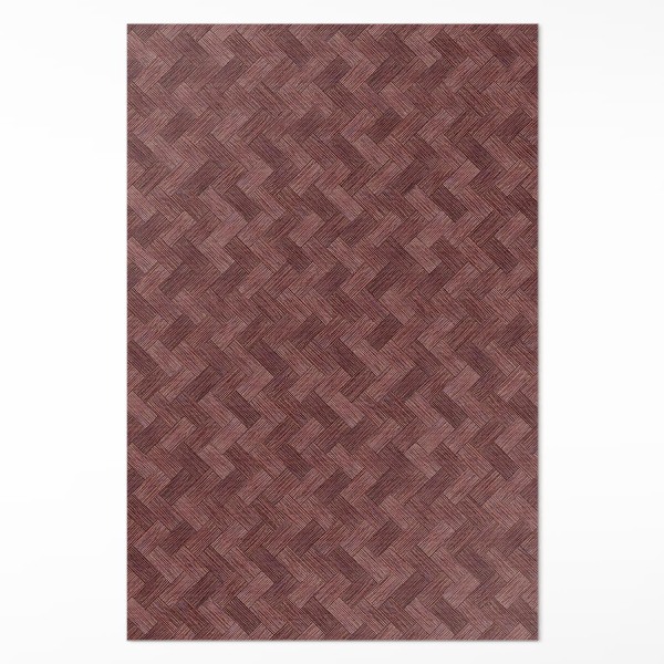 Tapis vinyle rectangulaire Parquet tissé à motif chevrons tendance