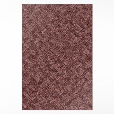 Tapis vinyle rectangulaire Parquet tissé à motif chevrons tendance