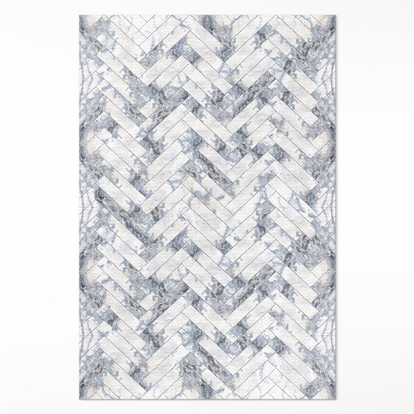 Tapis vinyle rectangulaire Parquet en pierre clair à chevrons