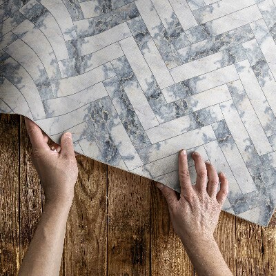 Tapis vinyle rectangulaire Parquet en pierre clair à chevrons