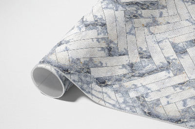 Tapis vinyle rectangulaire Parquet en pierre clair à chevrons