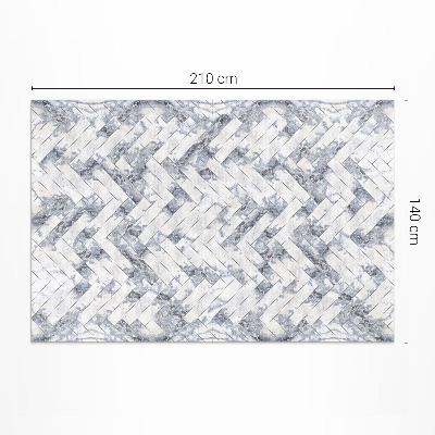 Tapis vinyle rectangulaire Parquet en pierre clair à chevrons
