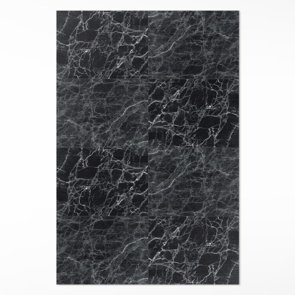 Tapis vinyle rectangulaire Carreaux de pierre en marbre foncé
