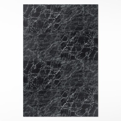 Tapis vinyle rectangulaire Carreaux de pierre en marbre foncé