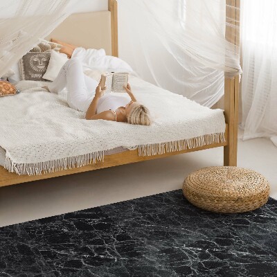 Tapis vinyle rectangulaire Carreaux de pierre en marbre foncé