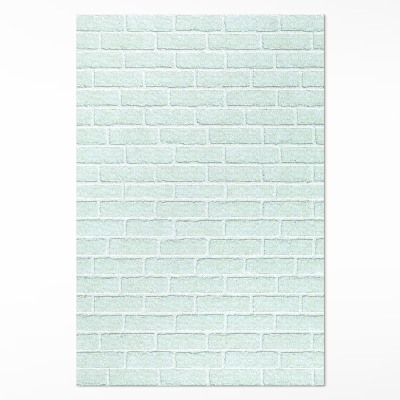 Tapis vinyle rectangulaire Un mur de briques de couleur sarcelle