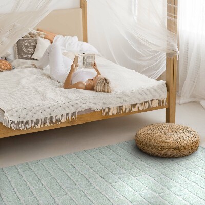 Tapis vinyle rectangulaire Un mur de briques de couleur sarcelle