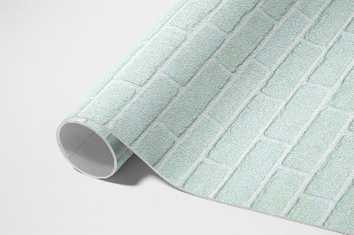 Tapis vinyle rectangulaire Un mur de briques de couleur sarcelle