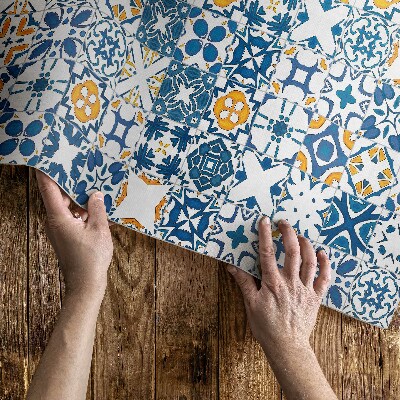 Tapis vinyle Carreaux à motifs mosaïque colorée