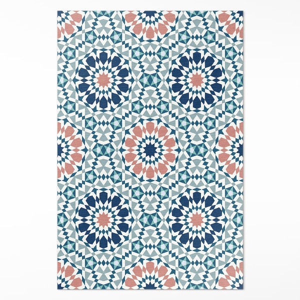 Tapis vinyle rectangulaire Motif géométrique kaléidoscope pastel