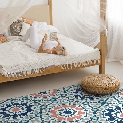 Tapis vinyle rectangulaire Motif géométrique kaléidoscope pastel