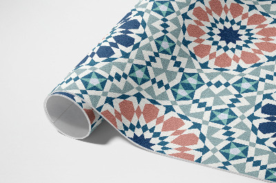 Tapis vinyle rectangulaire Motif géométrique kaléidoscope pastel