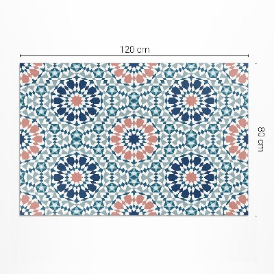 Tapis vinyle rectangulaire Motif géométrique kaléidoscope pastel