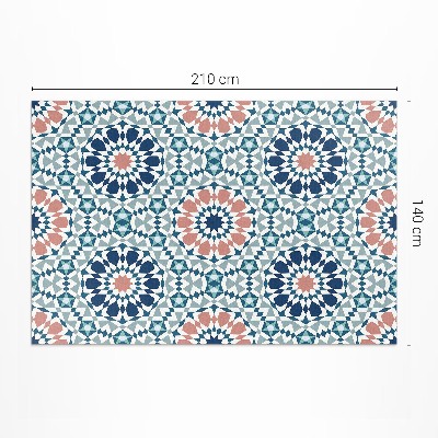 Tapis vinyle rectangulaire Motif géométrique kaléidoscope pastel