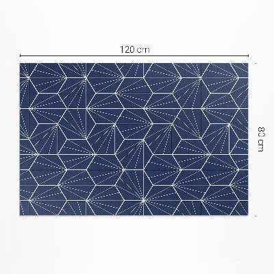 Tapis vinyle rectangulaire Hexagones avec motifs linéaires