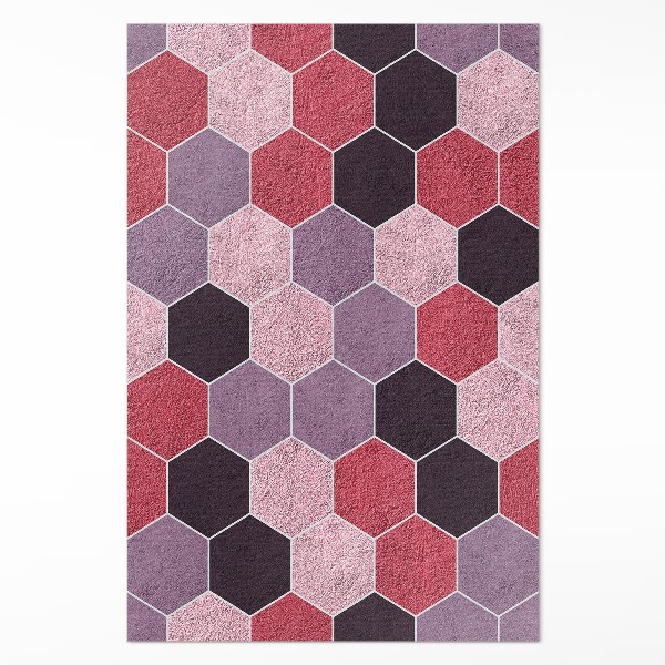 Tapis vinyle Carreaux hexagonaux, imitation peluche
