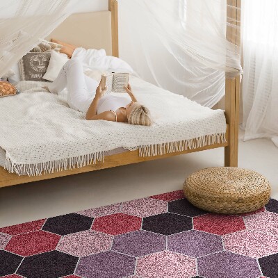 Tapis vinyle Carreaux hexagonaux, imitation peluche