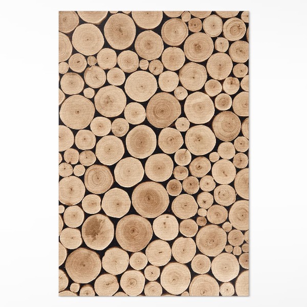Tapis vinyle rectangulaire Troncs d'arbres piquets en bois
