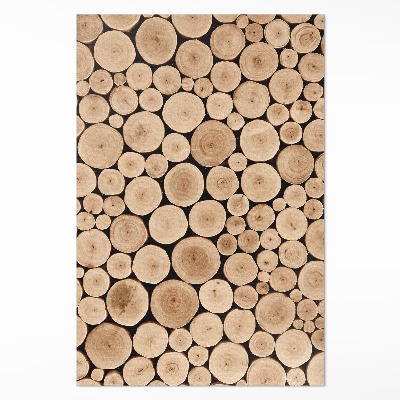 Tapis vinyle rectangulaire Troncs d'arbres piquets en bois