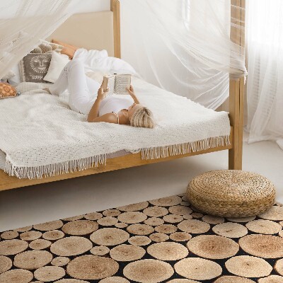 Tapis vinyle rectangulaire Troncs d'arbres piquets en bois