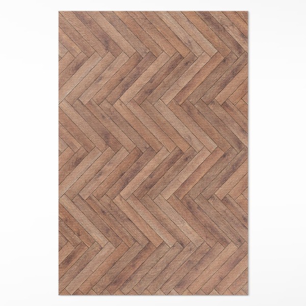 Tapis vinyle rectangulaire Parquet en bois à chevrons élégant