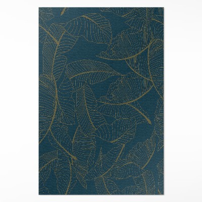 Tapis vinyle rectangulaire Motif de feuilles linéaires à la mode