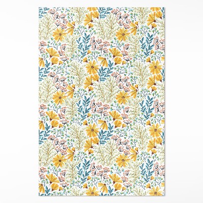 Tapis vinyle rectangulaire Motif floral de prairie fleurie