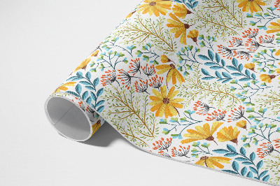 Tapis vinyle rectangulaire Motif floral de prairie fleurie