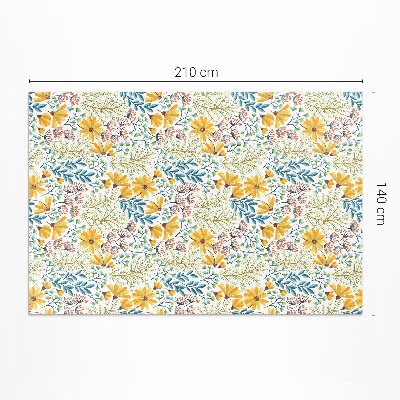Tapis vinyle rectangulaire Motif floral de prairie fleurie