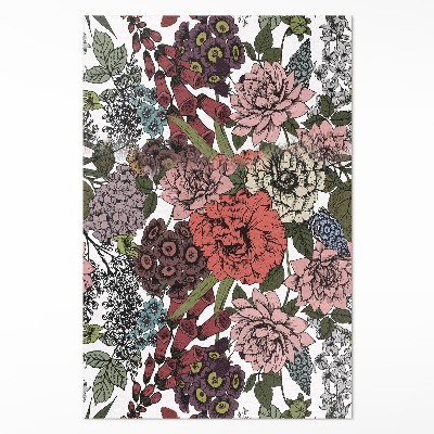 Tapis vinyle Fleurs pastel dans une prairie vintage