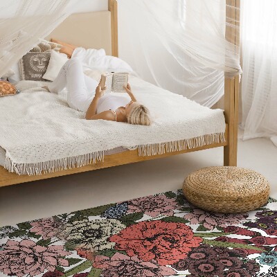 Tapis vinyle Fleurs pastel dans une prairie vintage