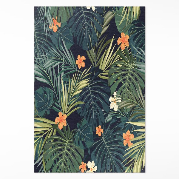 Tapis vinyle rectangulaire Végétation, feuilles et fleurs vintage