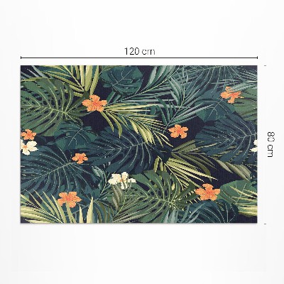 Tapis vinyle rectangulaire Végétation, feuilles et fleurs vintage