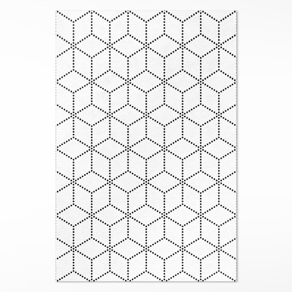 Tapis vinyle rectangulaire Cubes 3D à points modernes