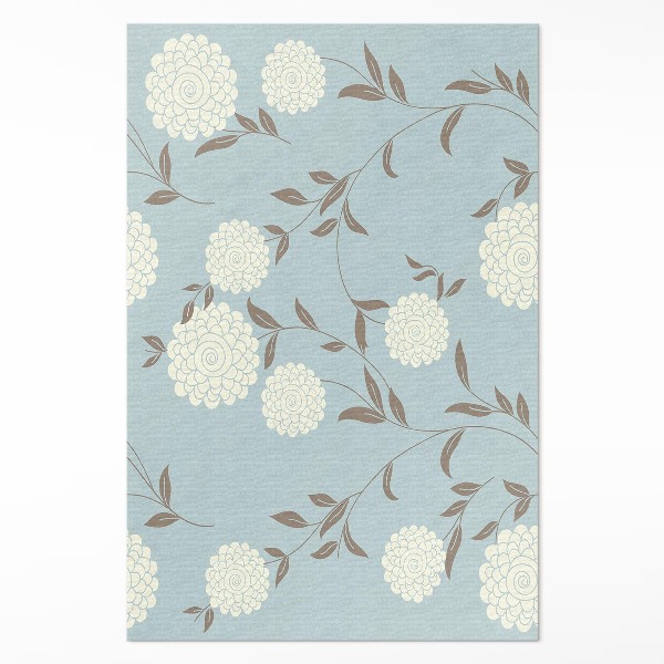Tapis vinyle rectangulaire Grands chrysanthèmes blancs sur fond pastel