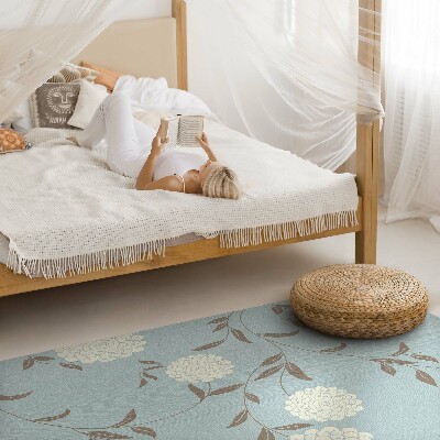 Tapis vinyle rectangulaire Grands chrysanthèmes blancs sur fond pastel