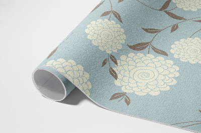 Tapis vinyle rectangulaire Grands chrysanthèmes blancs sur fond pastel